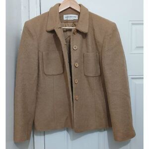 Vintage Jones Ny womens medium mohair alpaca wool tan jacket camel